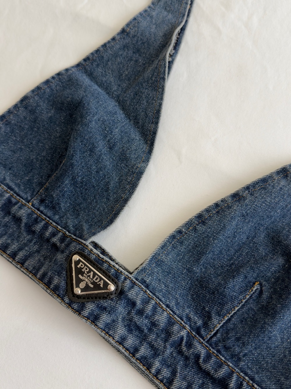 Dark Blue Denim Bralette - Picture 2 of 7